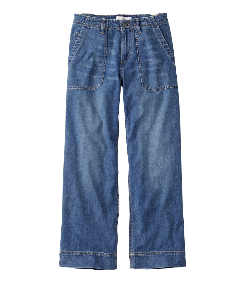Women's Signature Utility Jeans, Mid-Rise Wide-Leg Ankle | L.L.Bean online