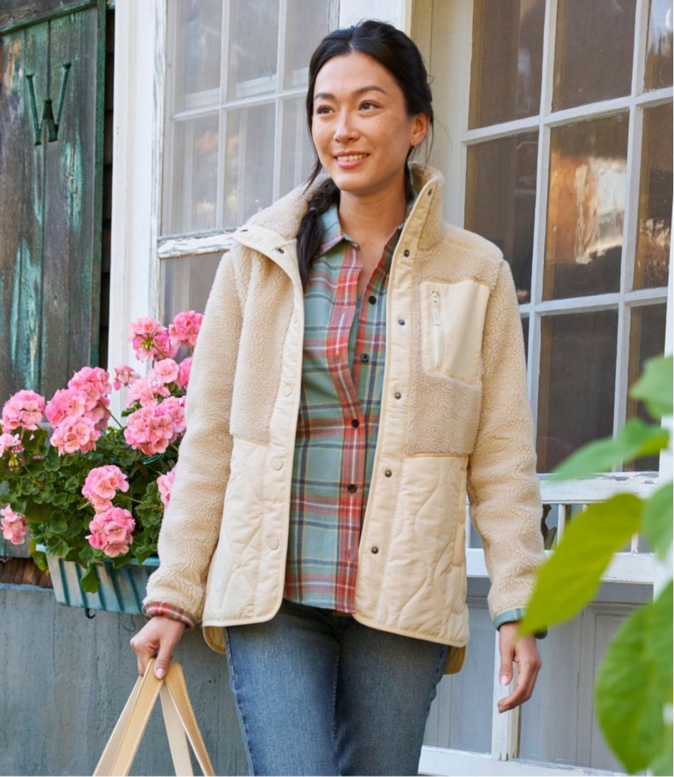 Women's Bean's Mixed Media Sherpa Fleece Jacket | L.L.Bean discount