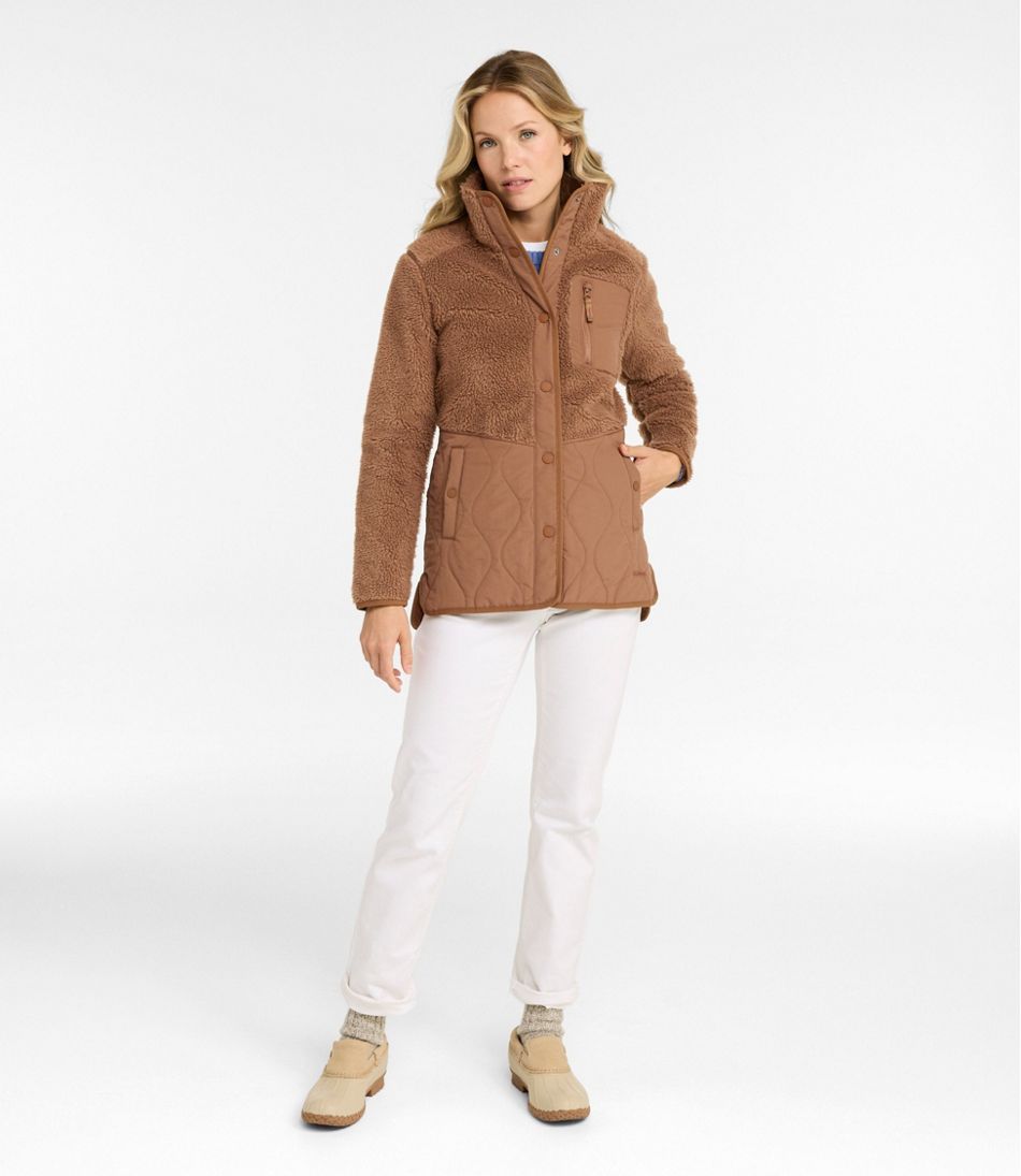 Women's Bean's Mixed Media Sherpa Fleece Jacket | L.L.Bean discount