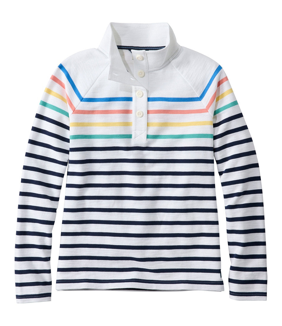 Women's Peaks Island Button Mockneck, Stripe | L.L.Bean near me