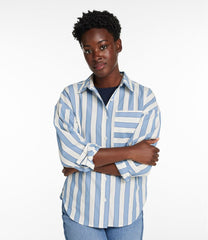 Women's Signature Premium Essential Poplin Shirt, Long-Sleeve Novelty Stripe | L.L.Bean online