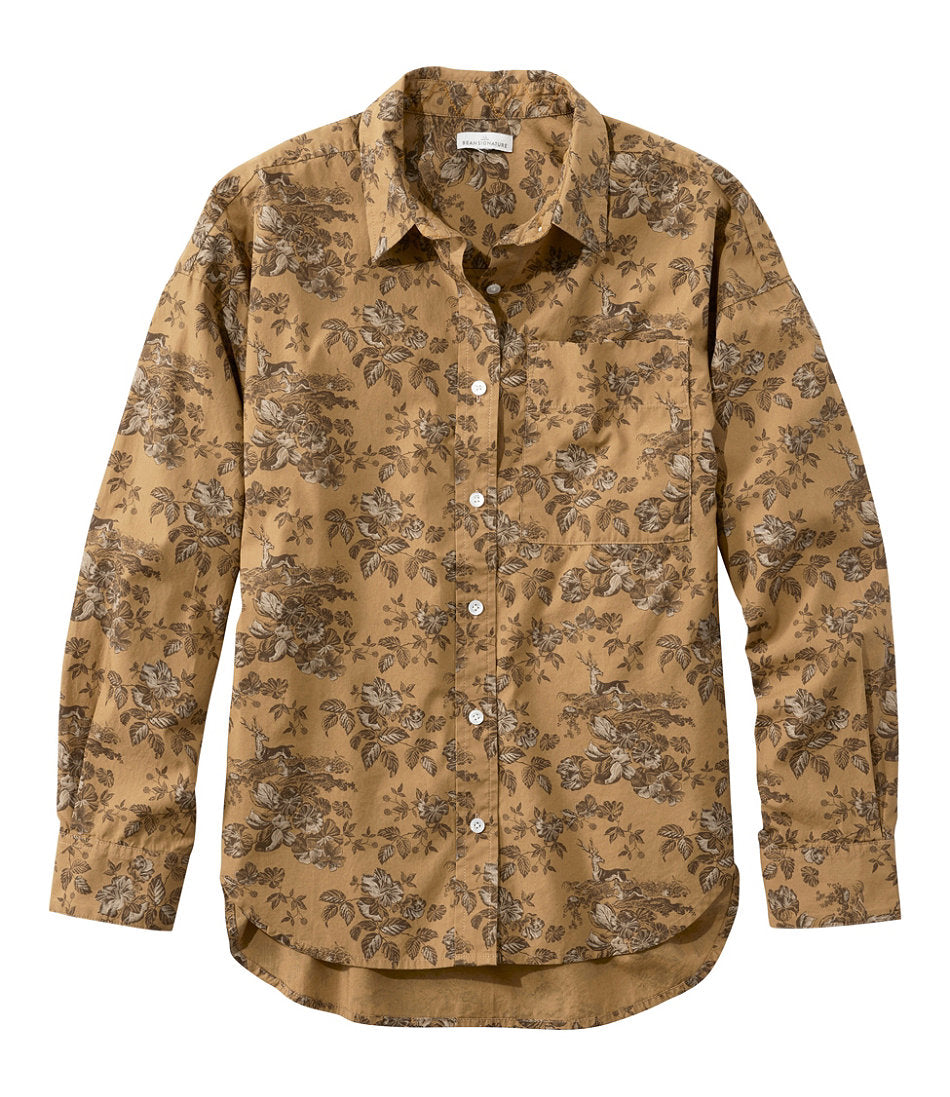 Women's Signature Premium Essential Poplin Shirt, Long-Sleeve Novelty Stripe | L.L.Bean online