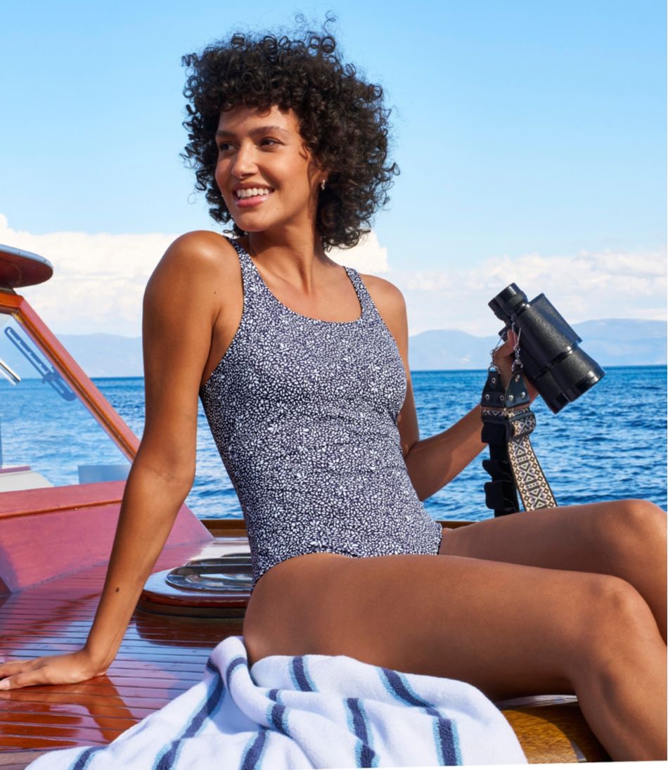 Women's L.L.Bean Coastal Essential Scoop Tanksuit, Print | L.L.Bean sale
