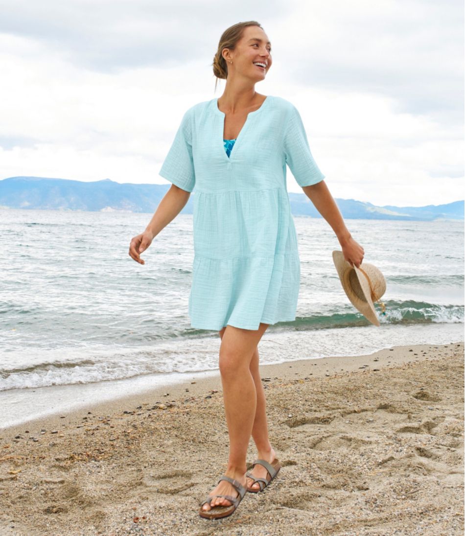 Women's Cloud Gauze Cover-Up Tiered Dress, Print | L.L.Bean for sale