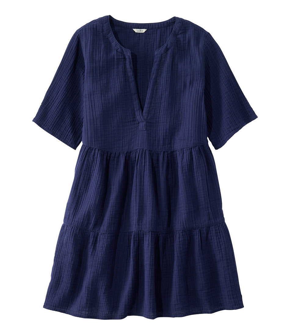 Women's Cloud Gauze Cover-Up Tiered Dress, Print | L.L.Bean for sale