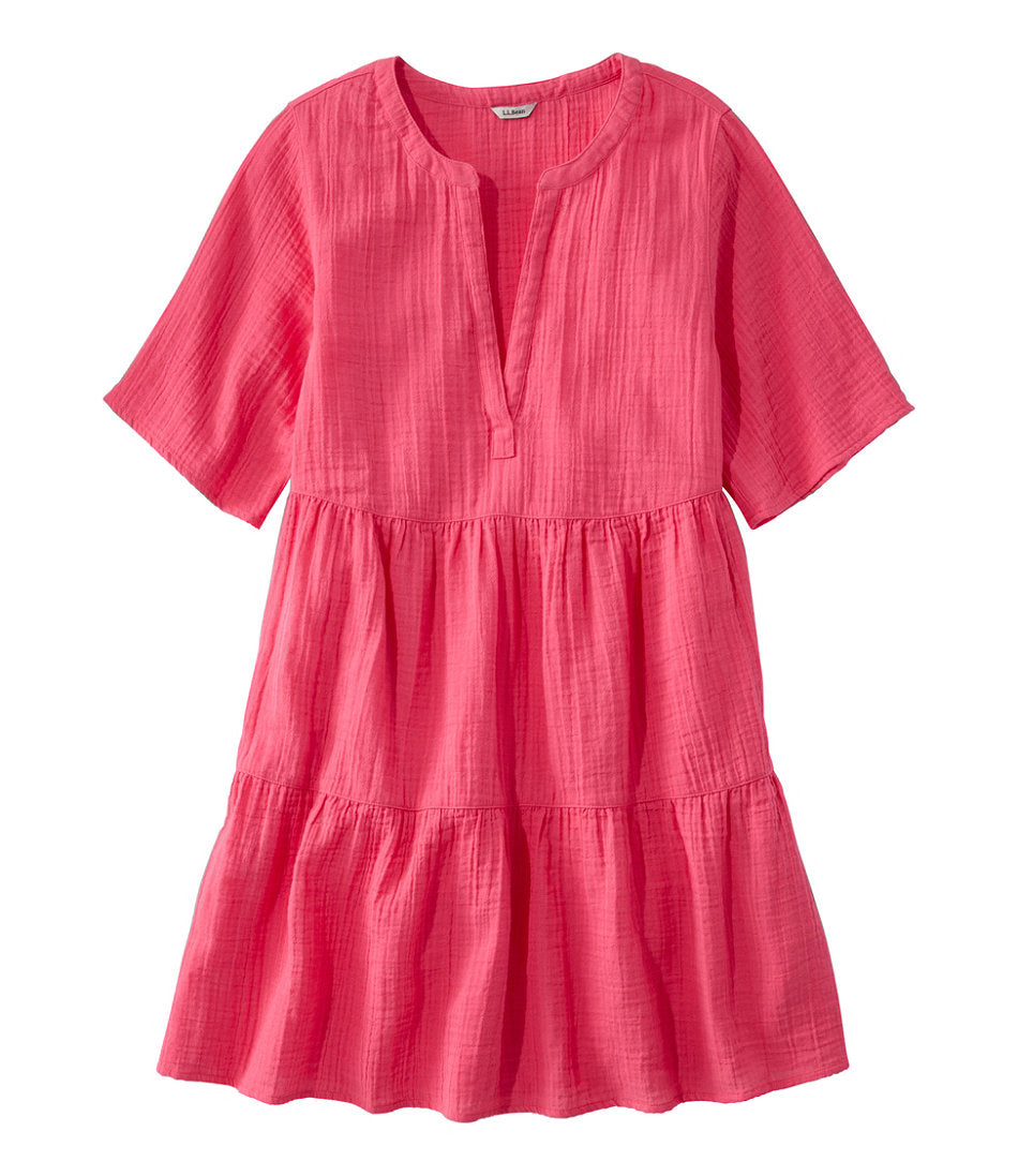Women's Cloud Gauze Cover-Up Tiered Dress, Print | L.L.Bean for sale