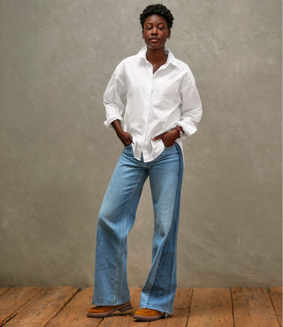 Women's Signature Premium Essential Poplin Shirt, Long-Sleeve | L.L.Bean sale