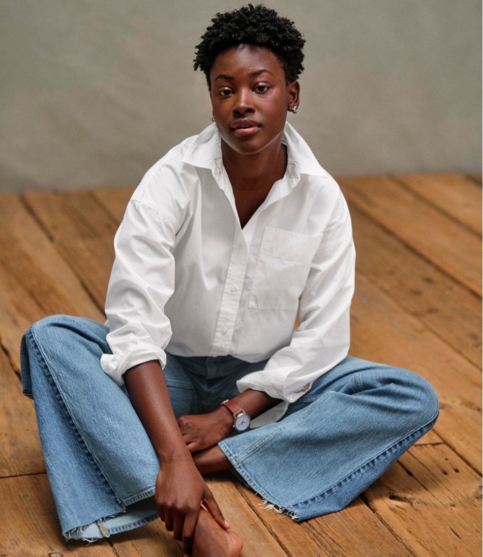 Women's Signature Premium Essential Poplin Shirt, Long-Sleeve | L.L.Bean sale