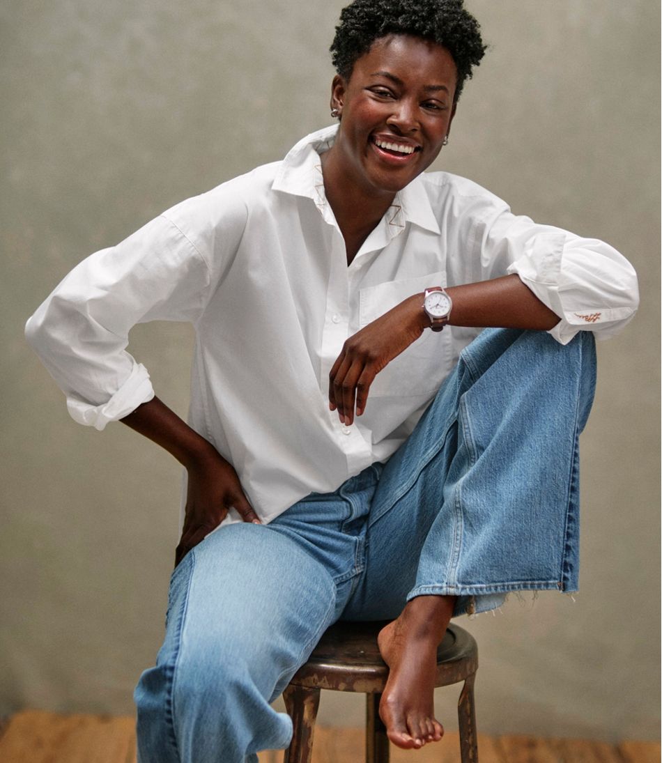 Women's Signature Premium Essential Poplin Shirt, Long-Sleeve | L.L.Bean sale
