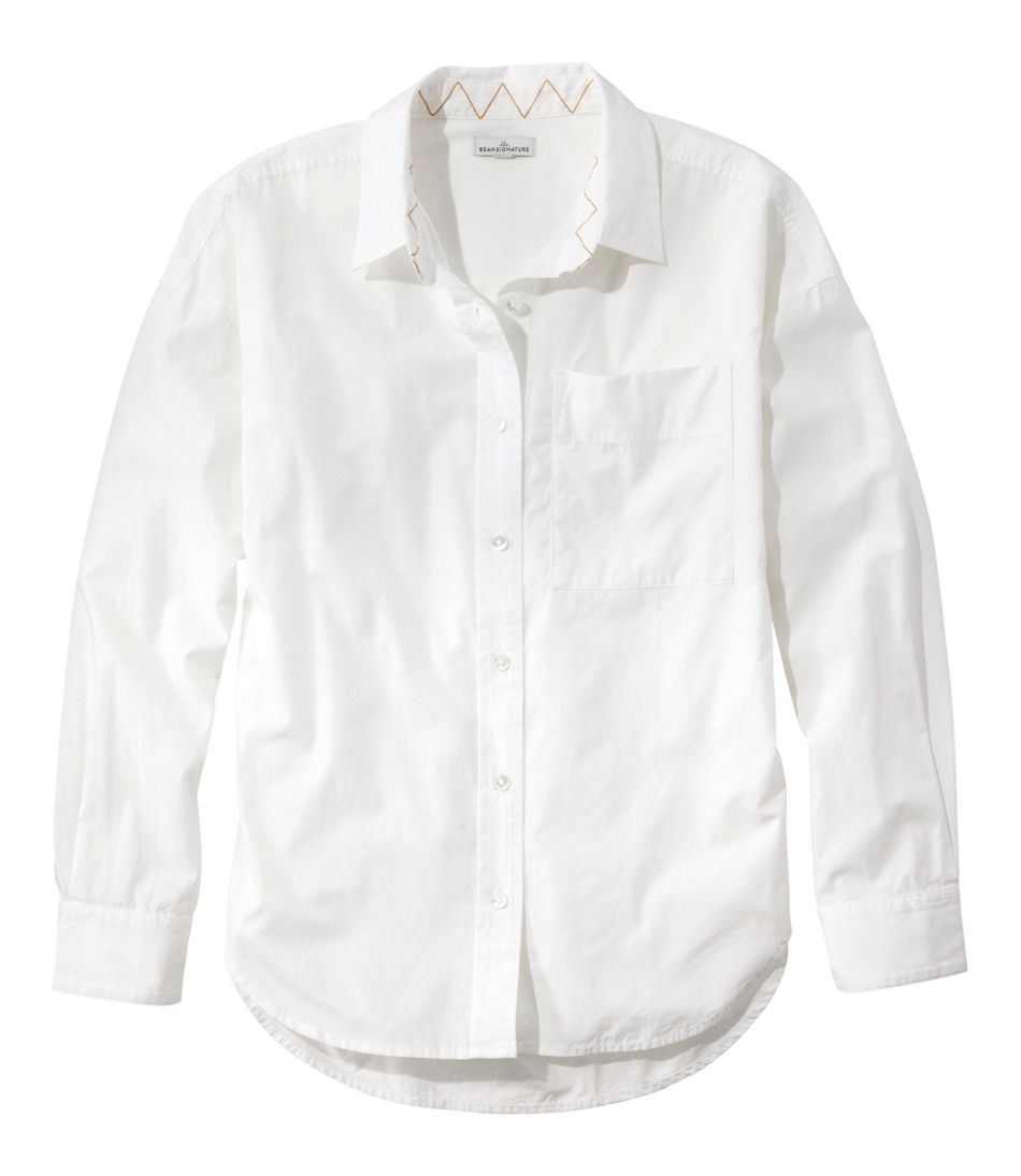 Women's Signature Premium Essential Poplin Shirt, Long-Sleeve | L.L.Bean sale