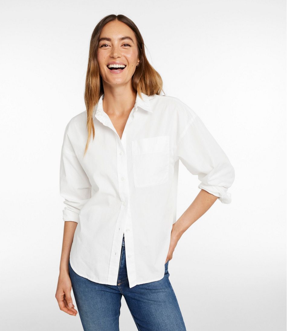 Women's Signature Premium Essential Poplin Shirt, Long-Sleeve | L.L.Bean sale