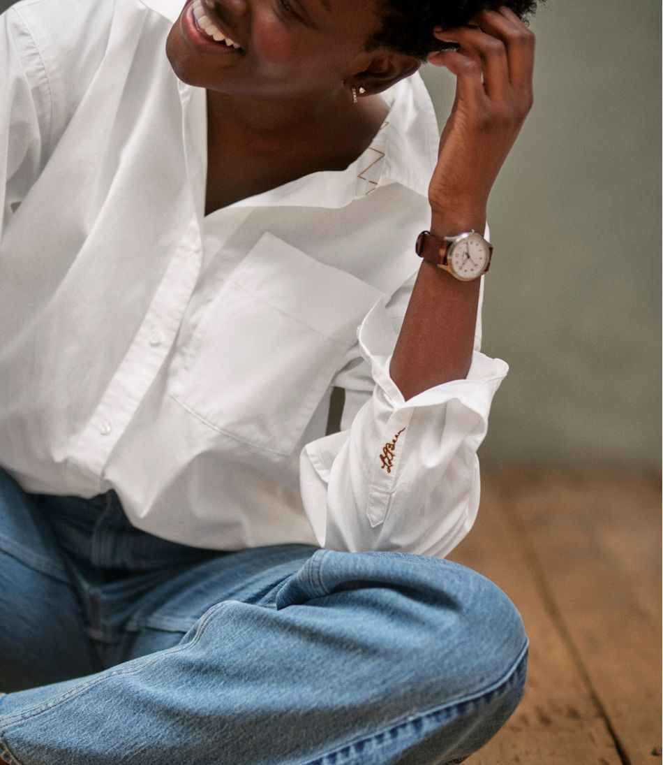 Women's Signature Premium Essential Poplin Shirt, Long-Sleeve | L.L.Bean sale