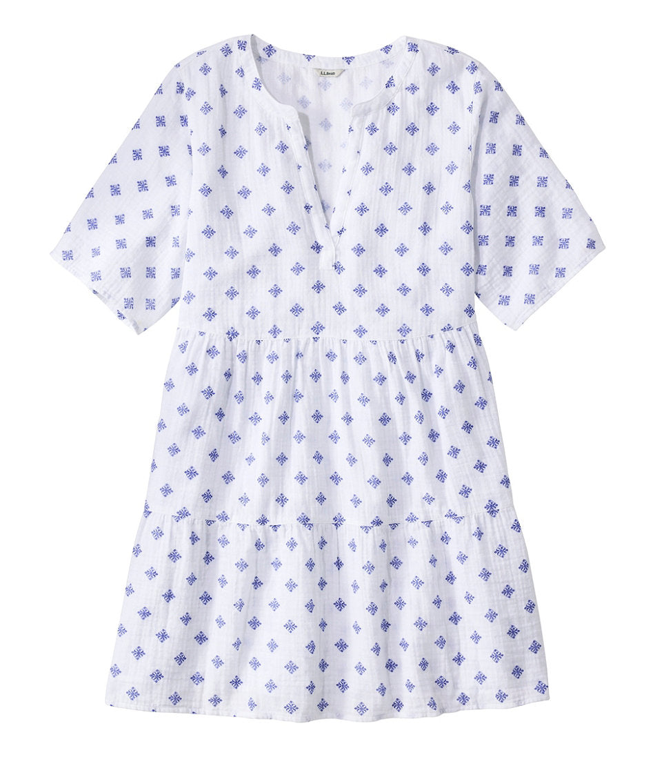 Women's Cloud Gauze Cover-Up, Tiered Dress Print | L.L.Bean online