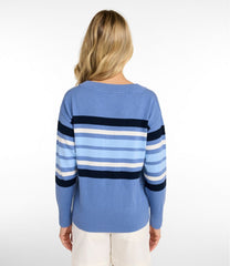 Women's Cotton/Cashmere Sweater, V-Neck Stripe | L.L.Bean discount