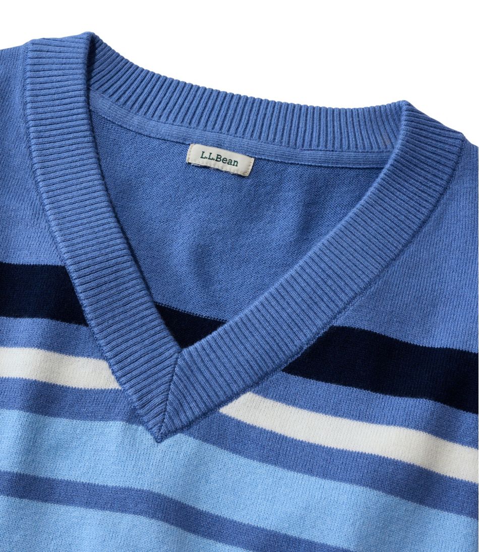 Women's Cotton/Cashmere Sweater, V-Neck Stripe | L.L.Bean discount