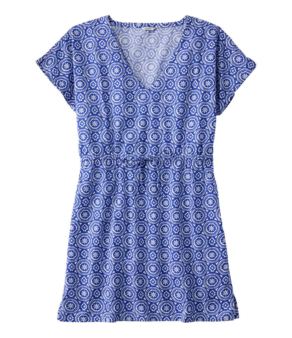 Women's L.L.Bean Coastal Cotton Cover-Up Caftan, Print | L.L.Bean on sale