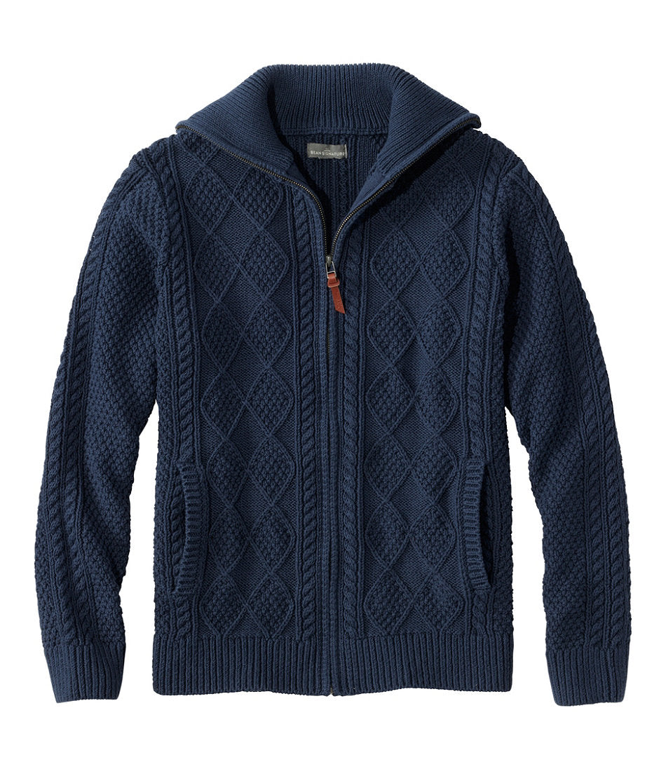 Men's Signature Cotton Fisherman Sweater, Full-Zip | L.L.Bean discount