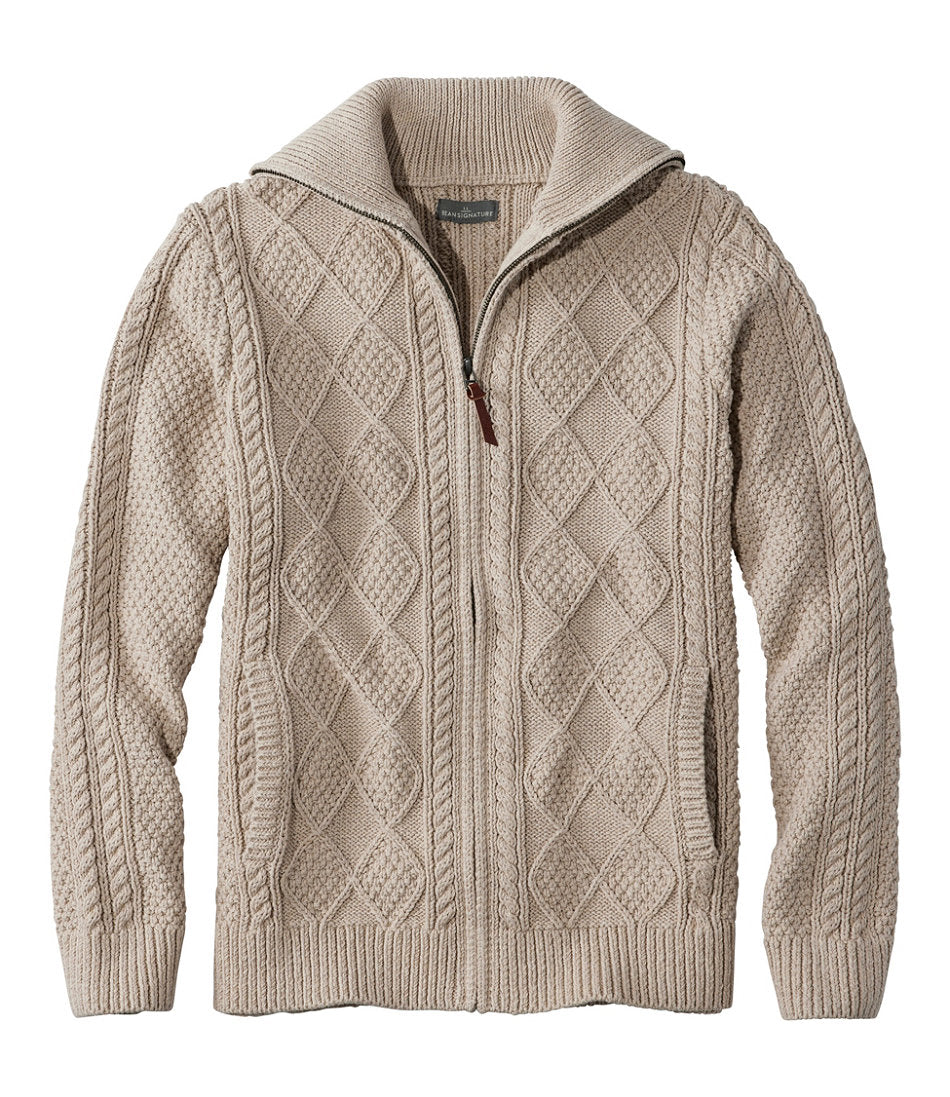 Men's Signature Cotton Fisherman Sweater, Full-Zip | L.L.Bean discount