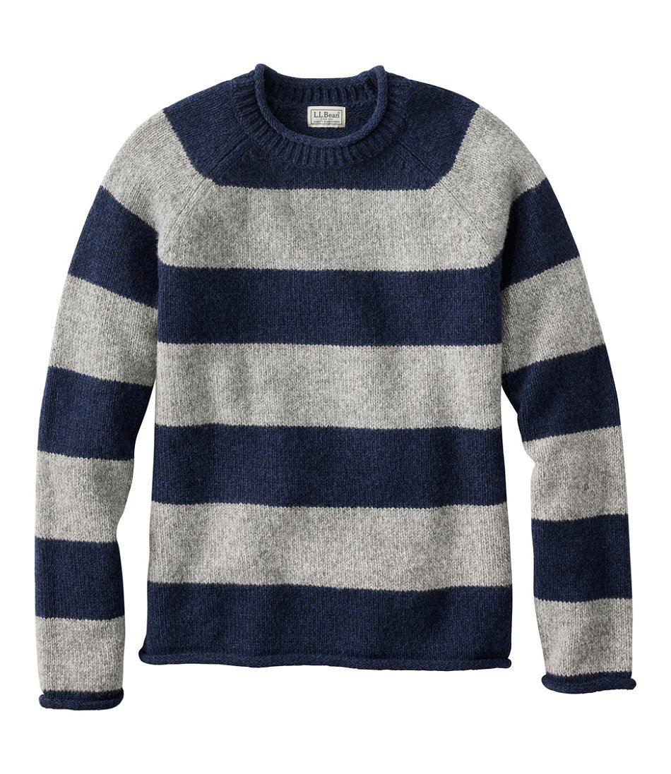 Men's Bean's Classic Ragg Wool Sweater, Rollneck, Stripe | L.L.Bean online