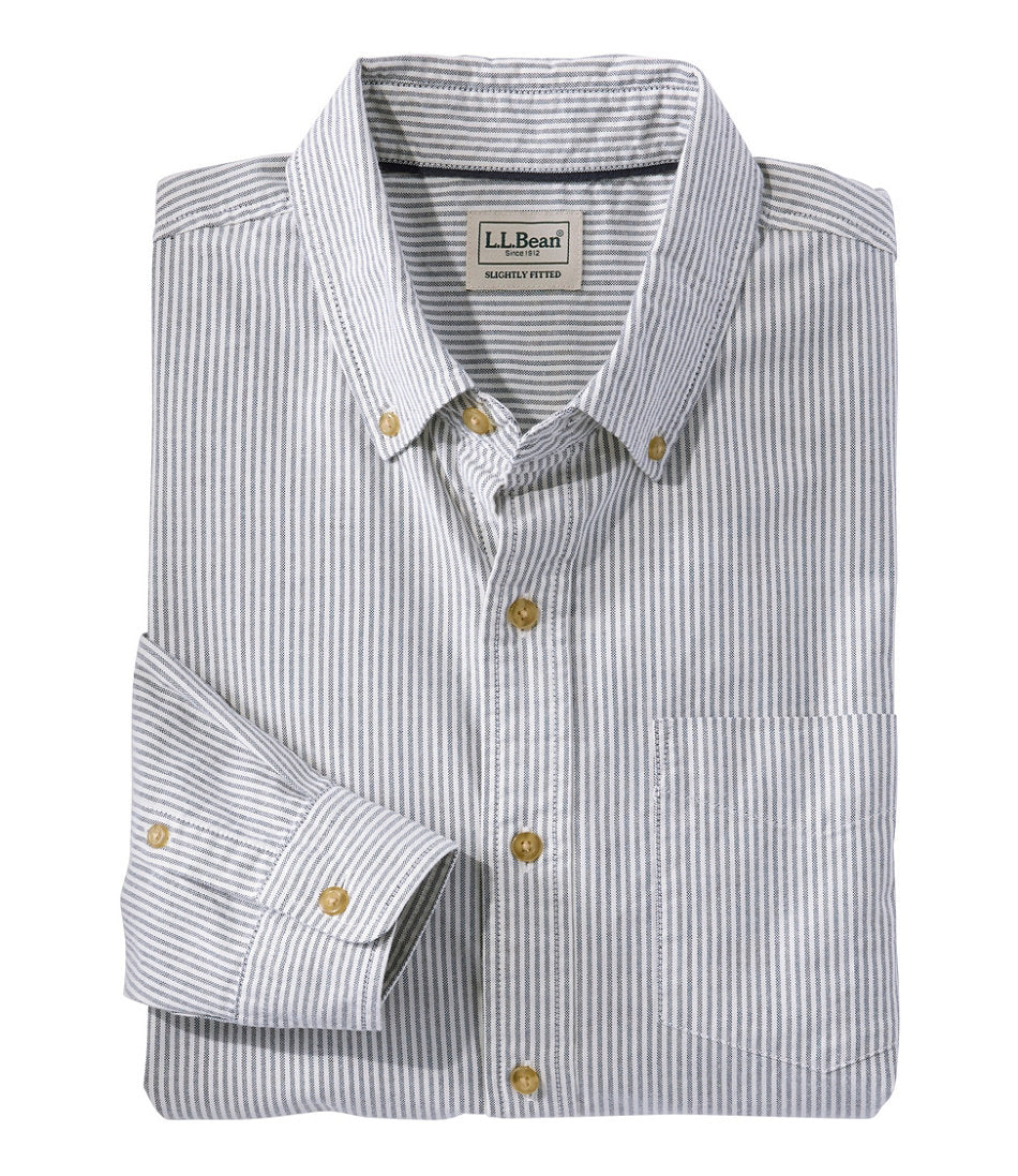 Men's Sunwashed Oxford Shirt, Slightly Fitted Untucked Fit, Stripe | L.L.Bean on sale