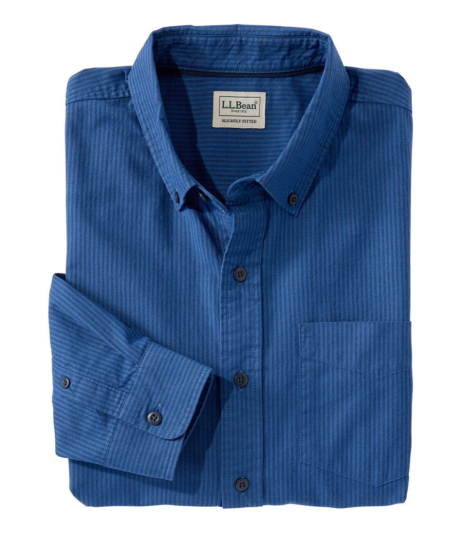 Men's Sunwashed Oxford Shirt, Slightly Fitted Untucked Fit, Stripe | L.L.Bean on sale