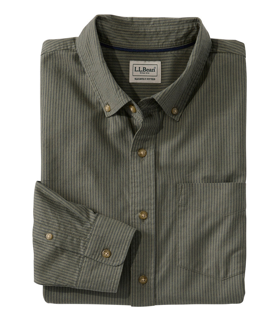 Men's Sunwashed Oxford Shirt, Slightly Fitted Untucked Fit, Stripe | L.L.Bean on sale