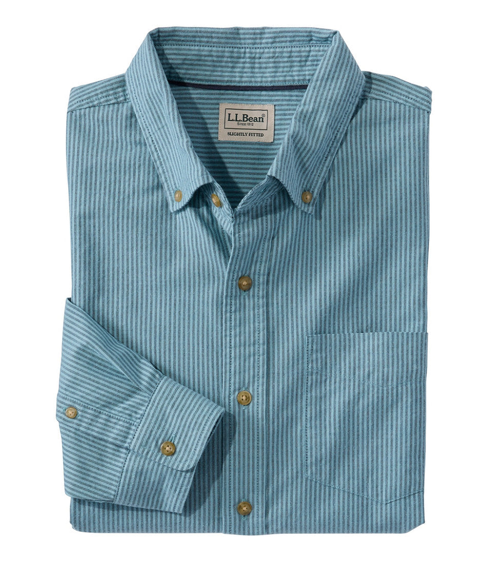 Men's Sunwashed Oxford Shirt, Slightly Fitted Untucked Fit, Stripe | L.L.Bean on sale