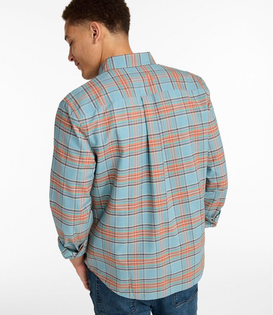 Men's Sunwashed Oxford Shirt, Slightly Fitted Untucked Fit, Plaid | L.L.Bean discount