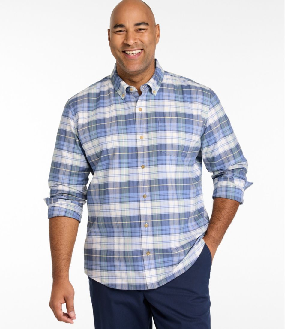 Men's Sunwashed Oxford Shirt, Slightly Fitted Untucked Fit, Plaid | L.L.Bean discount