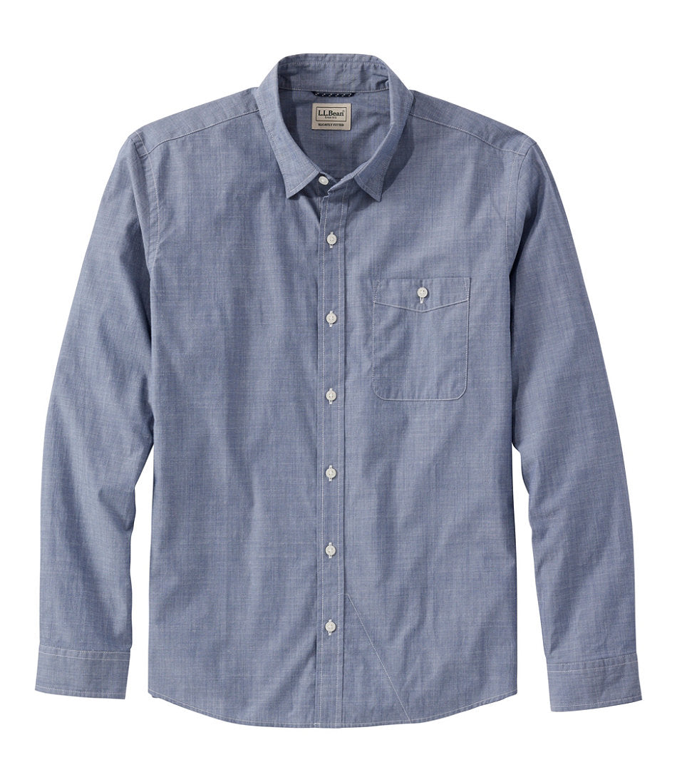Men's Comfort Stretch Performance® Chambray Shirt, Long-Sleeve, Slightly Fitted Untucked Fit | L.L.Bean near me