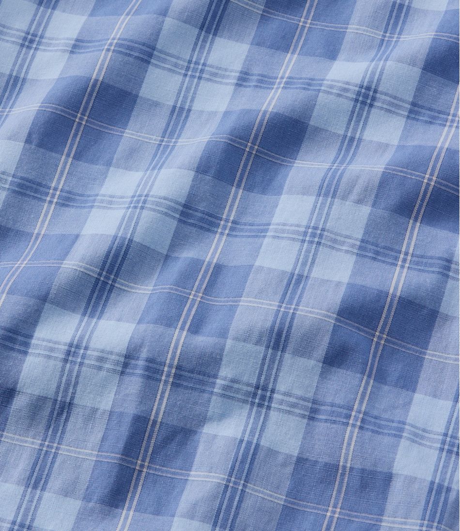 Men's Comfort Stretch Performance® Chambray Shirt, Long-Sleeve, Slightly Fitted Untucked Fit, Plaid | L.L.Bean online