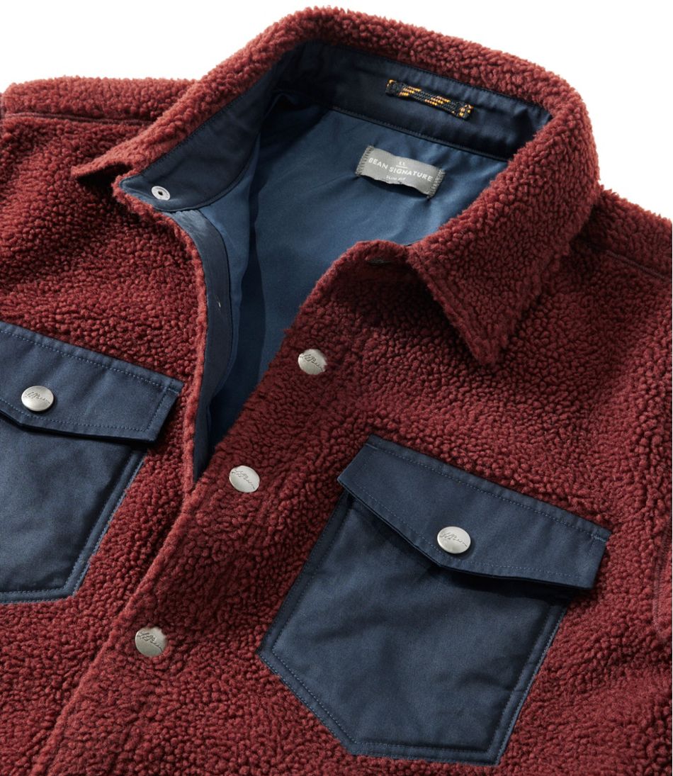 Men's Signature Mixed Media Fleece Shirt Jacket | L.L.Bean near me