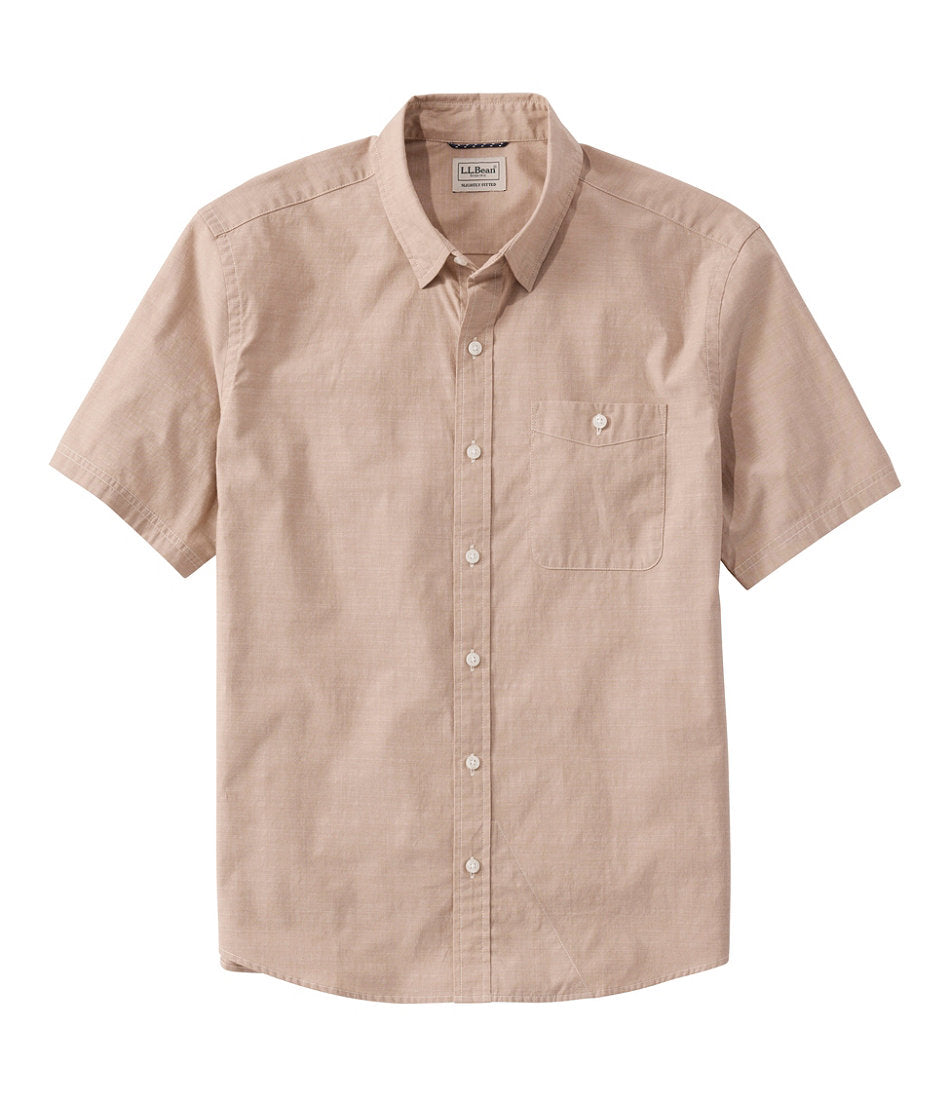 Men's Comfort Stretch Performance® Chambray Shirt, Short-Sleeve, Slightly Fitted Untucked Fit | L.L.Bean online