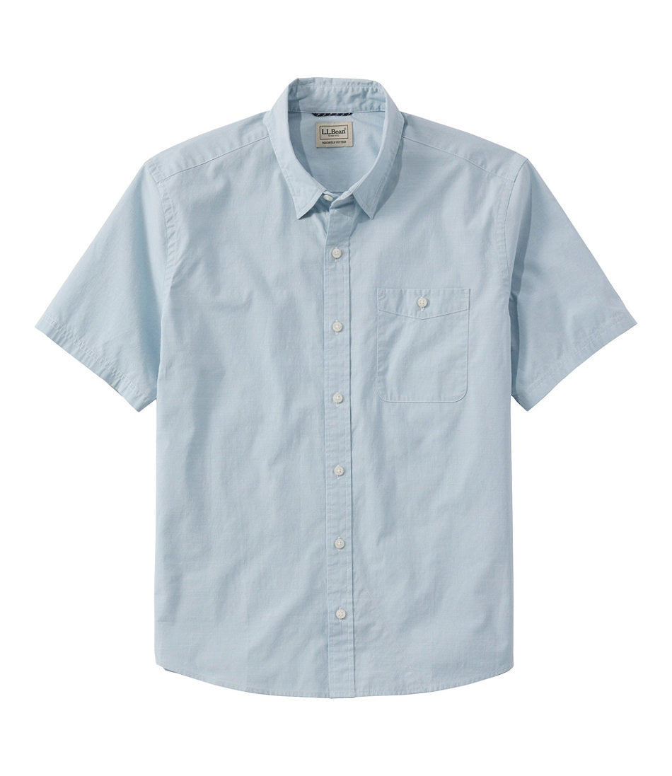 Men's Comfort Stretch Performance® Chambray Shirt, Short-Sleeve, Slightly Fitted Untucked Fit | L.L.Bean online