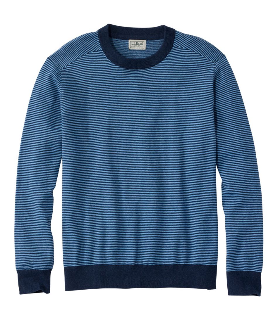 Men's All Seasons Cotton Blend Sweater, Crewneck, Stripe | L.L.Bean discount