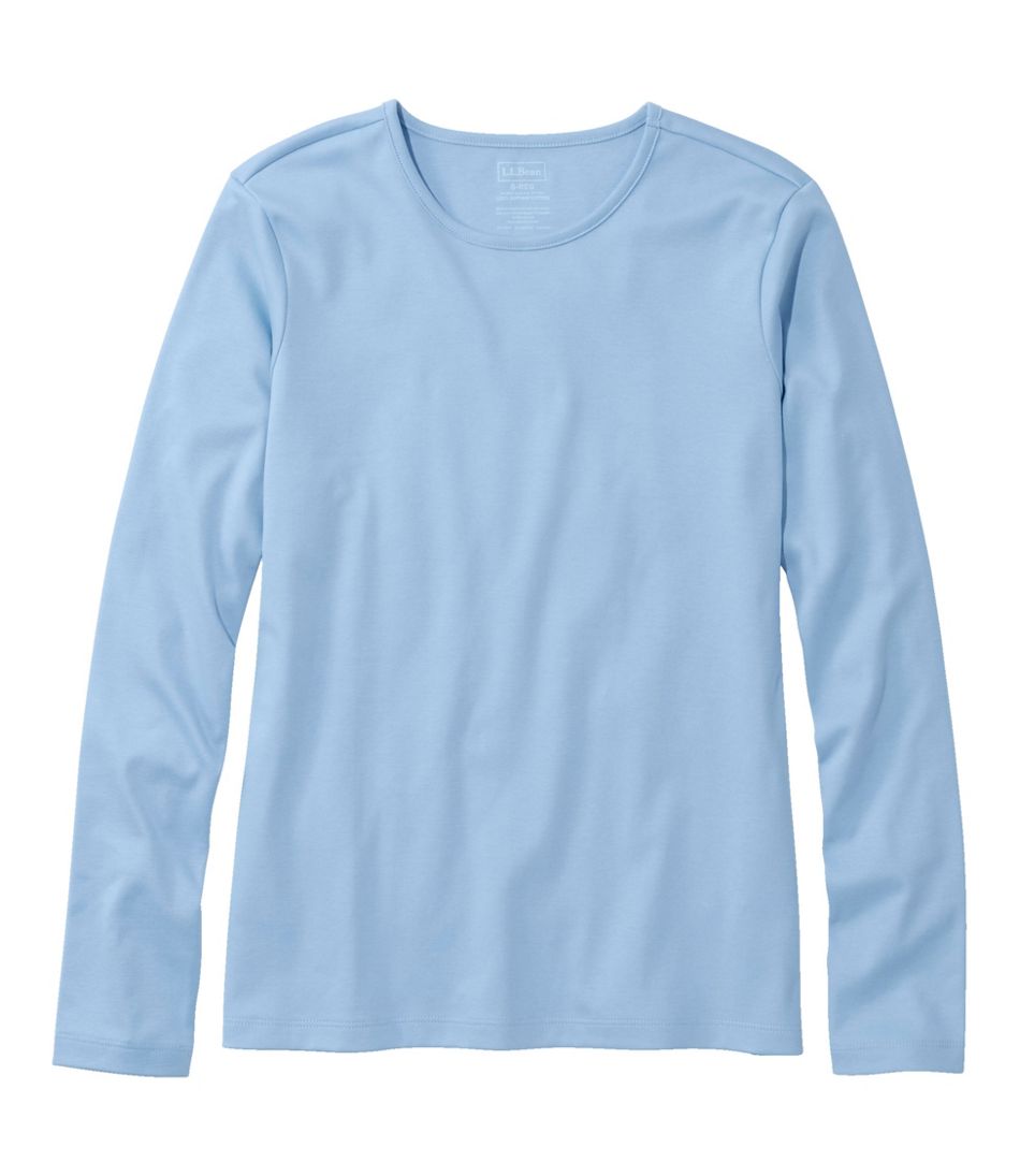 Women's Pima Cotton Tee, Long-Sleeve Crewneck | L.L.Bean outlet