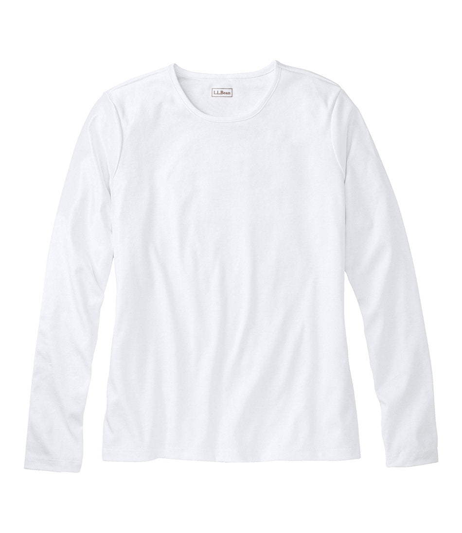 Women's Pima Cotton Tee, Long-Sleeve Crewneck | L.L.Bean outlet