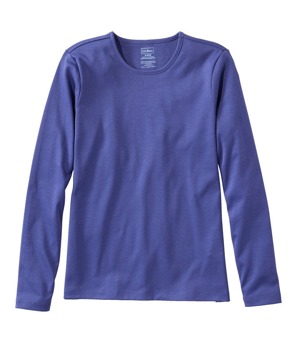 Women's Pima Cotton Tee, Long-Sleeve Crewneck | L.L.Bean outlet
