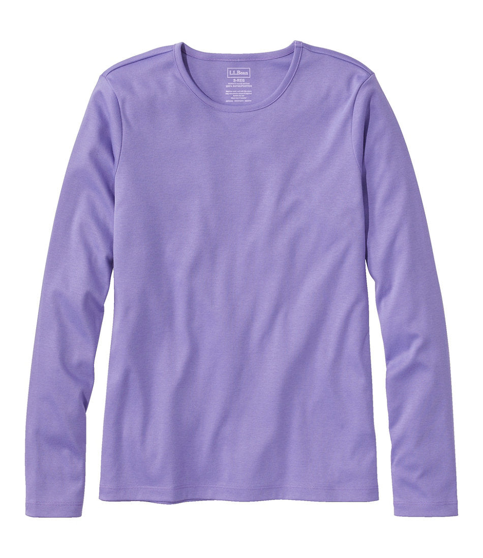 Women's Pima Cotton Tee, Long-Sleeve Crewneck | L.L.Bean outlet