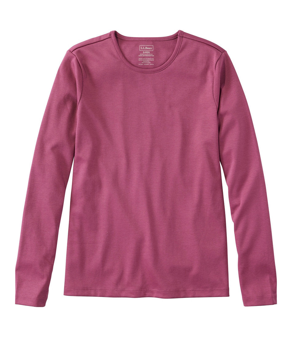 Women's Pima Cotton Tee, Long-Sleeve Crewneck | L.L.Bean outlet