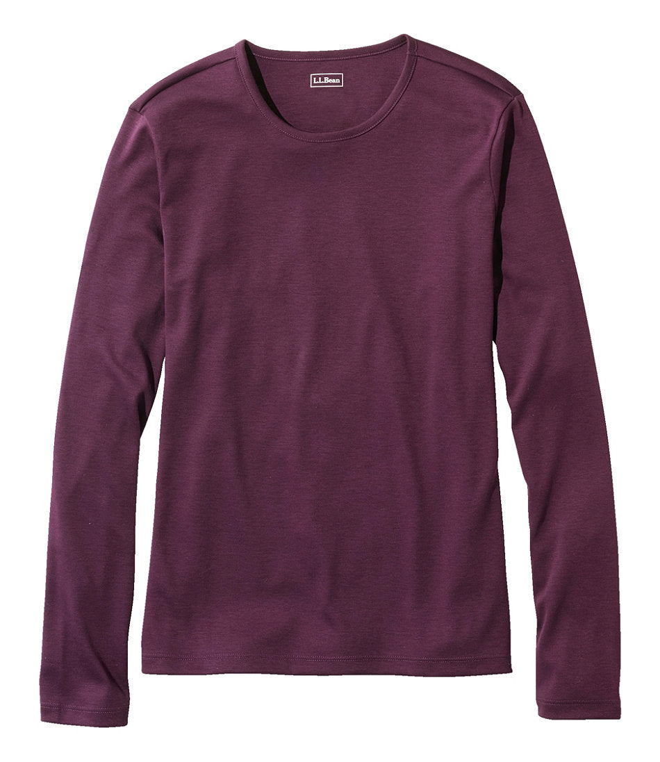 Women's Pima Cotton Tee, Long-Sleeve Crewneck | L.L.Bean outlet