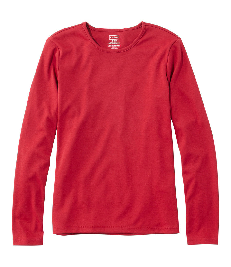 Women's Pima Cotton Tee, Long-Sleeve Crewneck | L.L.Bean outlet