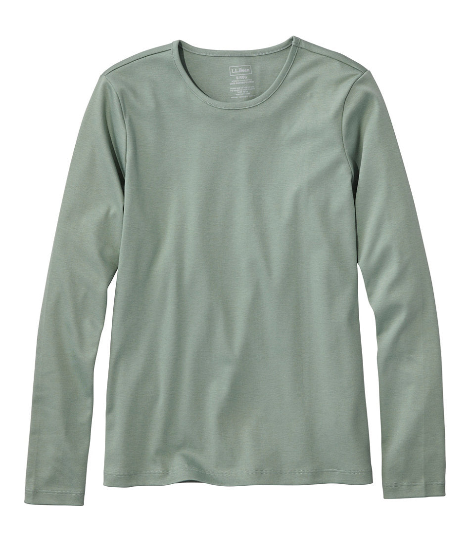Women's Pima Cotton Tee, Long-Sleeve Crewneck | L.L.Bean outlet