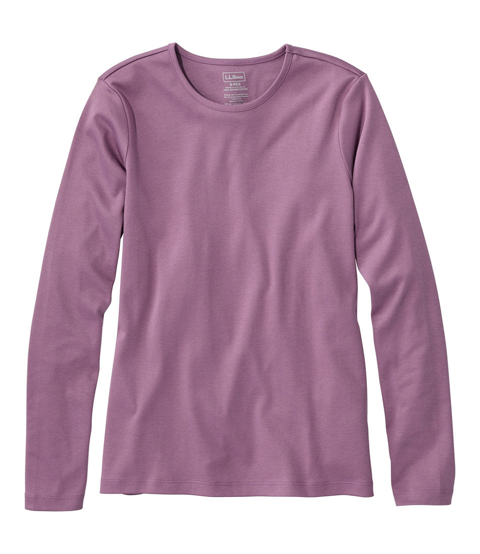 Women's Pima Cotton Tee, Long-Sleeve Crewneck | L.L.Bean outlet