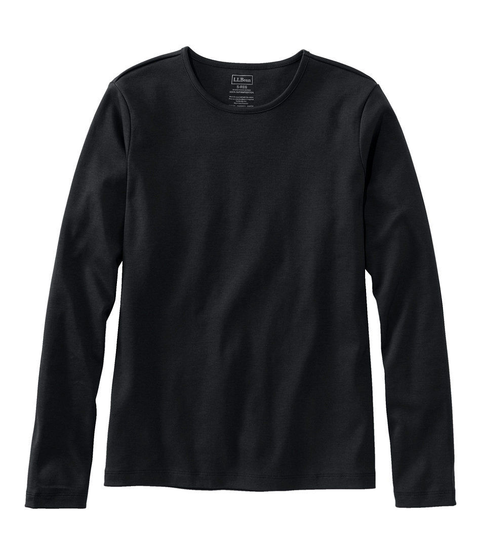 Women's Pima Cotton Tee, Long-Sleeve Crewneck | L.L.Bean outlet