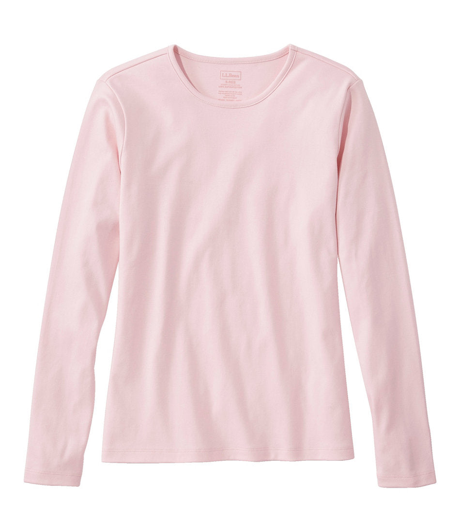 Women's Pima Cotton Tee, Long-Sleeve Crewneck | L.L.Bean outlet