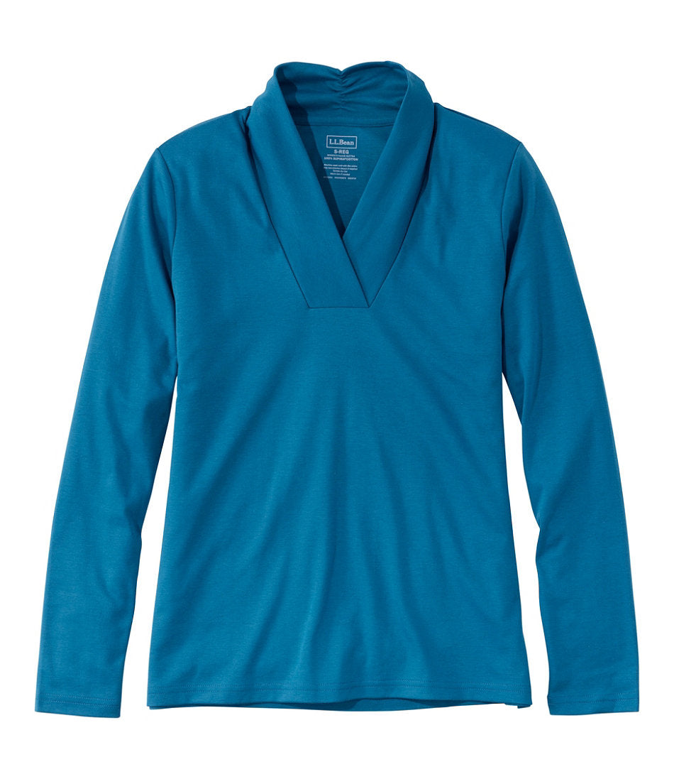 Women's Pima Cotton Tee, Shawl Long-Sleeve | L.L.Bean on sale