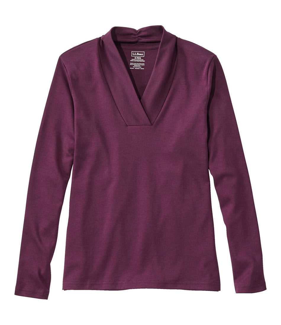 Women's Pima Cotton Tee, Shawl Long-Sleeve | L.L.Bean on sale