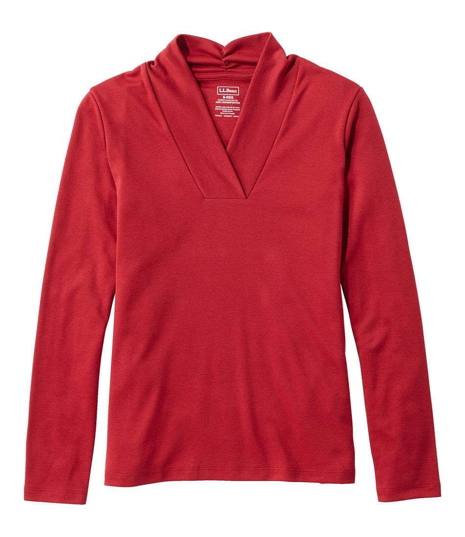 Women's Pima Cotton Tee, Shawl Long-Sleeve | L.L.Bean on sale