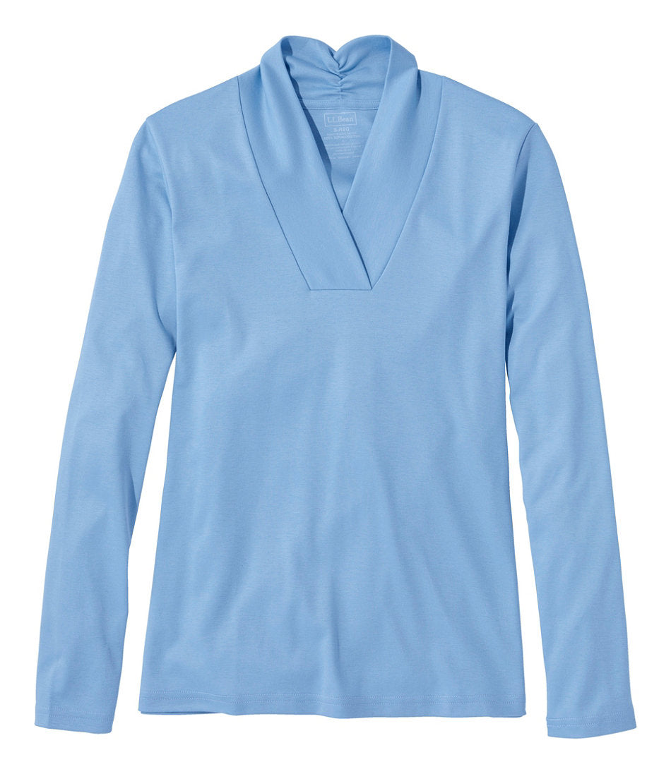 Women's Pima Cotton Tee, Shawl Long-Sleeve | L.L.Bean on sale
